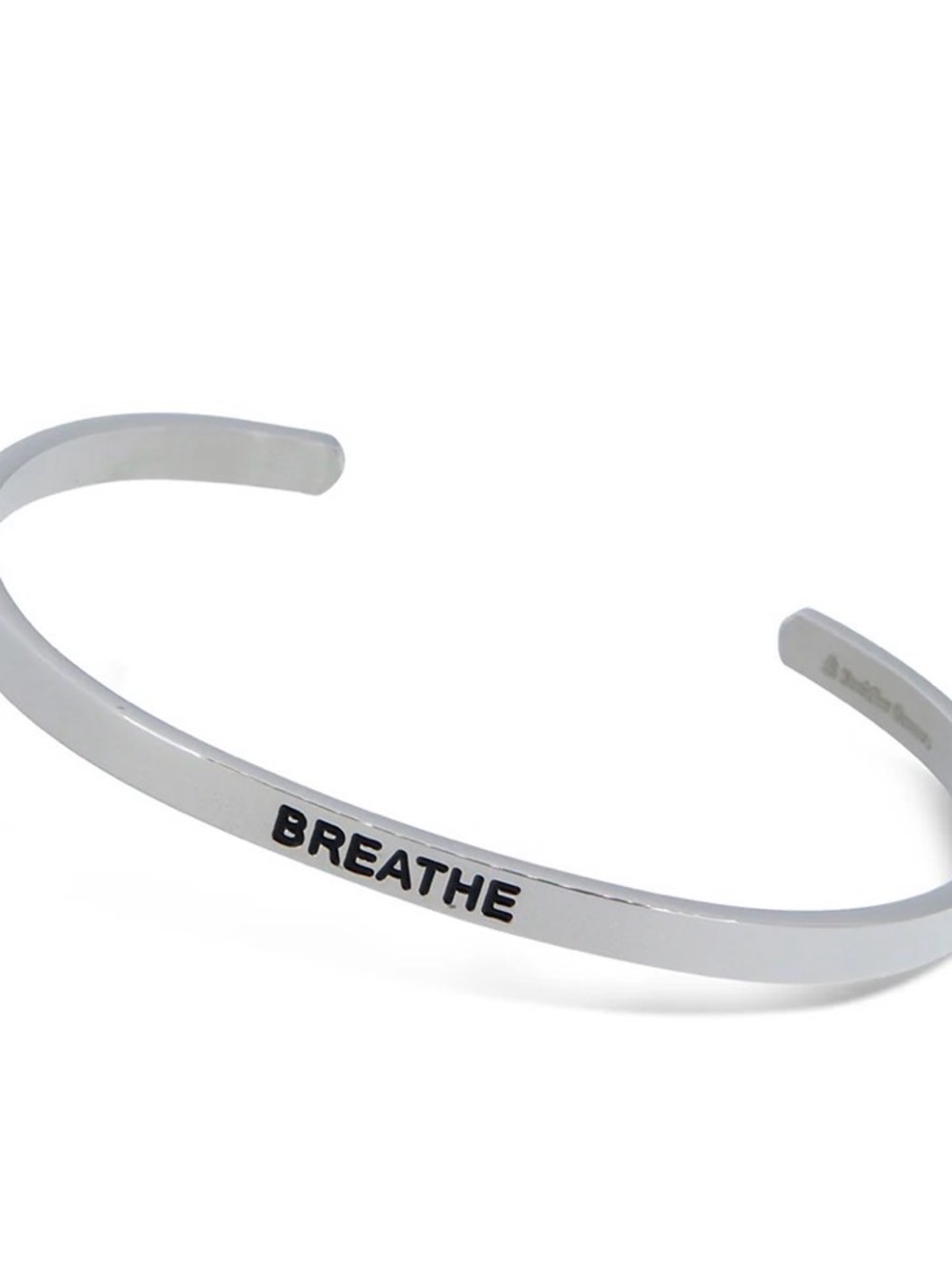 Anthropologie Silver 'BREATHE' Cuff Bracelet